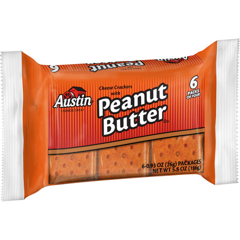 Austin Cheese Sandwich Cracker with Peanut Butter, 0.917 Ounce -- 144 per case.