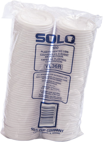 Solo® LID PLASTIC WHITE VENTED FOR PAPER HOT CUP 6 OZ