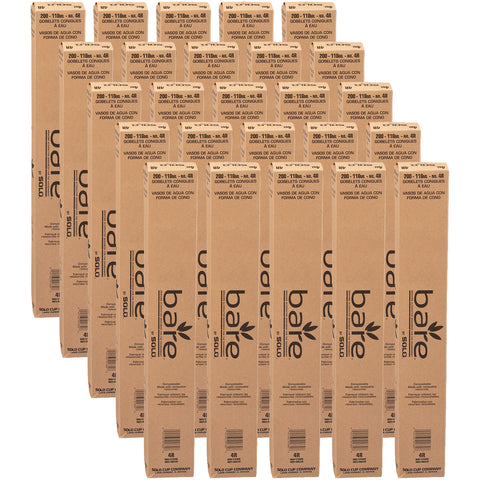 Solo Bare by Solo Eco-Forward White Treated Paper Cone Water Cup, 4 Ounce Capacity -- 5000 per case