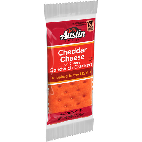 Austin Cheese Sandwich Crackers with Cheddar Cheese, 0.917 Ounce -- 144 per case.