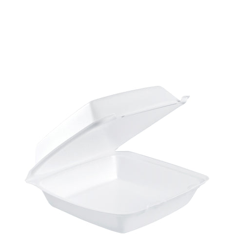 Container Foam White Medium Single Compartment W/ Removable Lid 8.4x7.9x3.3