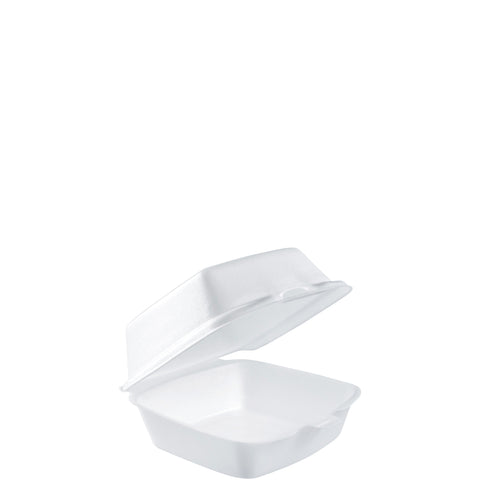 Container Sandwich White Foam Hinged Lid 5.1x5.4x2.9