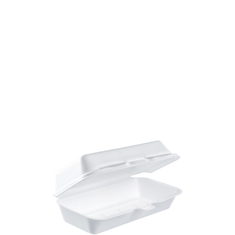 Container Foam White Hinged Hot Dog