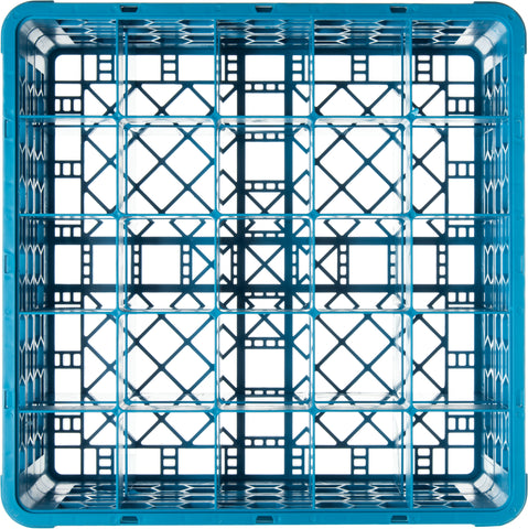 OptiClean™ RACK GLASS 25-COMPARTMENT W/ 2-EXTENDERS BLUE 7.12