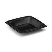 Expressions® CONTAINER PETE SQUARE SHALLOW BLACK BASE & LID 7.5