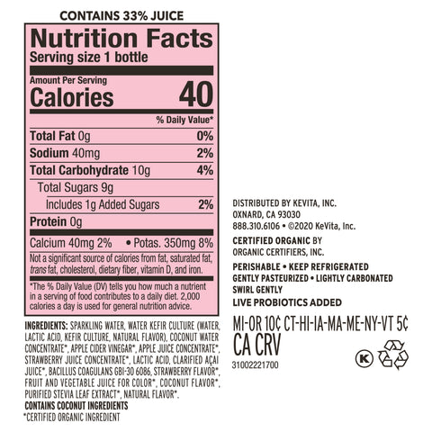 Kevita DRINK ORANGE STRAWBERRY/ACAI/COCONUT SPARKLING