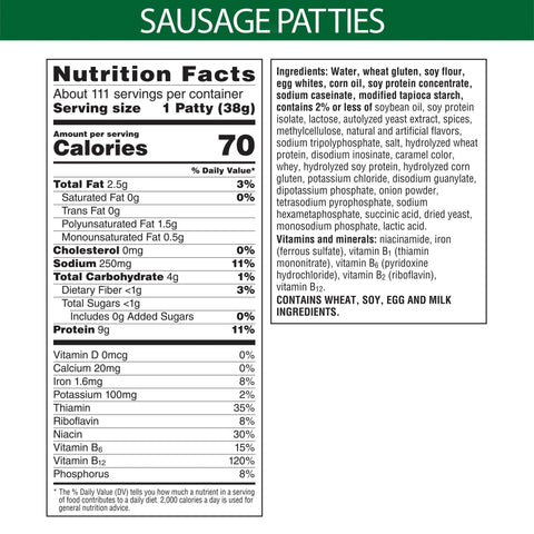 Morningstar Farms® SAUSAGE PATTY VEGETARIAN