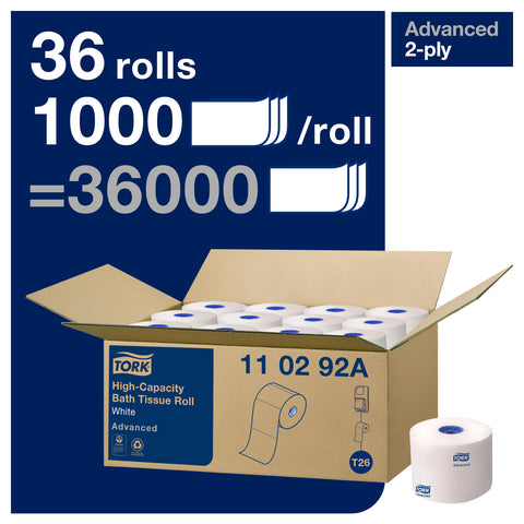 Tork Advanced TISSUE BATH HIGH CAPACITY WHITE 2-PLY