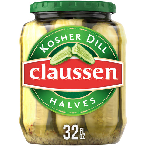 Claussen Kosher Dill Pickle Halves, 32 Ounce -- 12 per case