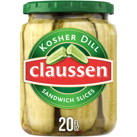 Kraft Claussen Dill Sandwich Sliced Pickle, 20 Ounce -- 12 per case.