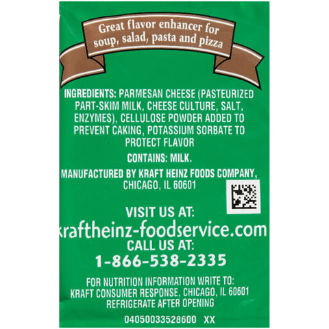Kraft Grated Parmesan Cheese, 6 Gram -- 200 per case.