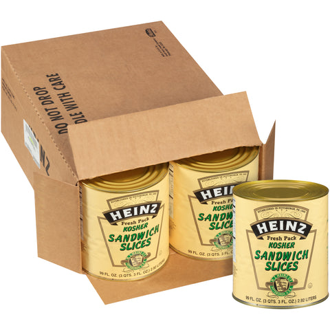 Heinz Sandwich Sliced Pickle , 99 Fluid Ounce -- 10 Case