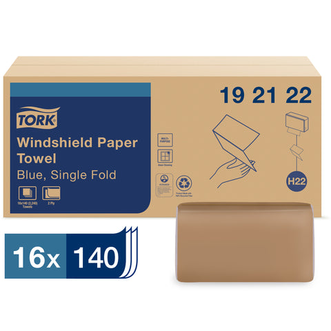 Essity Tork Windshield 2 Ply Blue Folded Paper Towel -- 16 per case