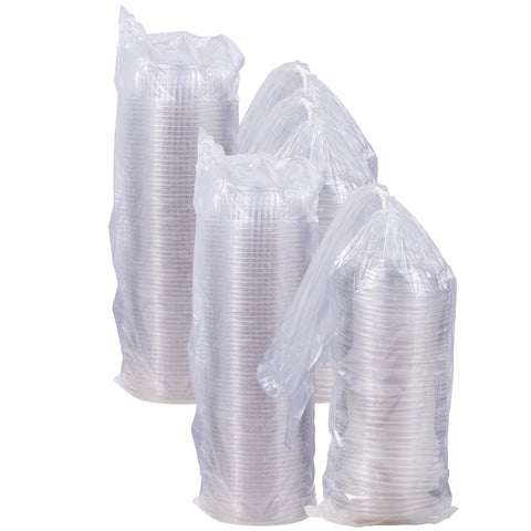 Bowl Plastic Clear W/ Dome Lid 24 Oz