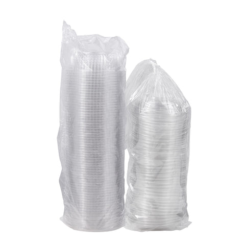 Bowl Plastic Clear W/ Dome Lid 24 Oz