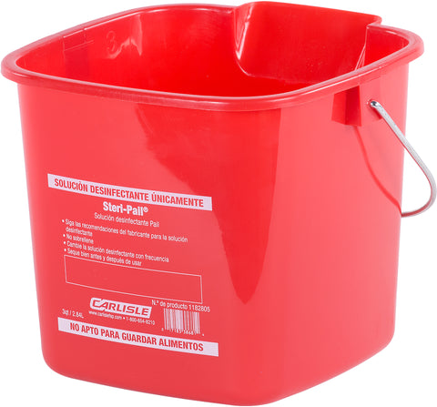 Carlisle PAIL SQUARE STERI PAIL® RED 3 QT