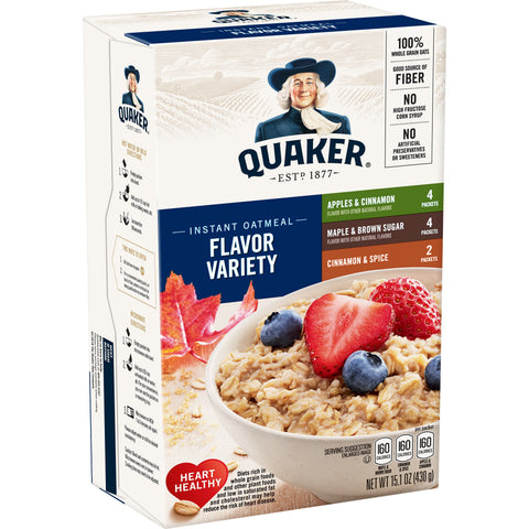 Quaker® CEREAL INSTANT OATS VARIETY PACK 15.1 OZ