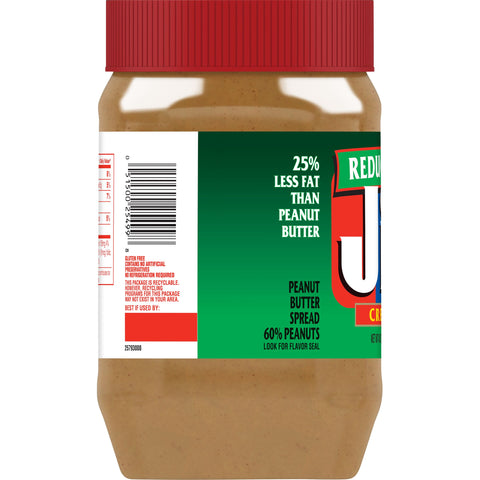 Jif Reduced Fat Creamy Peanut Butter, 40 Ounce -- 8 per case.