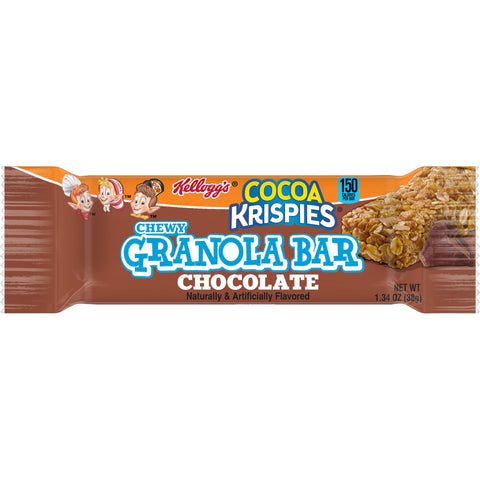 Kelloggs Cocoa Krispies Chocolate Chewy Cereal Bar, 1.34 Ounce - 24 per pack -- 4 packs per case.