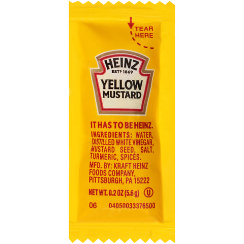 Heinz Mustard Packets, .2 Ounce -- 200 per case