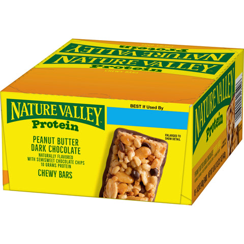 Nature Valley Peanut Butter Dark Chocolate Protein Chewy Bar, 22.7 Ounce -- 8 per case.