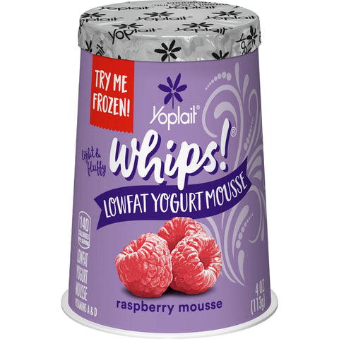 Yoplait Whips Raspberry Mousse, 4 Ounce -- 12 per case.