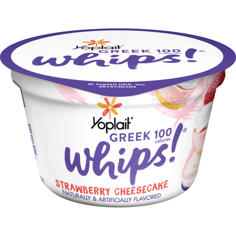 Yoplait YOGURT WHIPS GREEK 100 STRAWBERRY CHEESECAKE