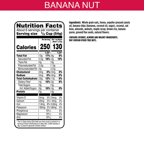 Kelloggs Bear Naked Banana Nut All Natural Granola, 12 Ounce -- 6 per case.
