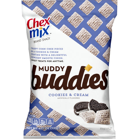 Chex Mix Muddy Buddies Cookies N Cream Snack Mix, 4.25 Ounce -- 7 per case.