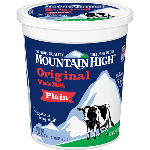Mountain High Original Style Plain Yogurt, 32 Ounce -- 6 per case.