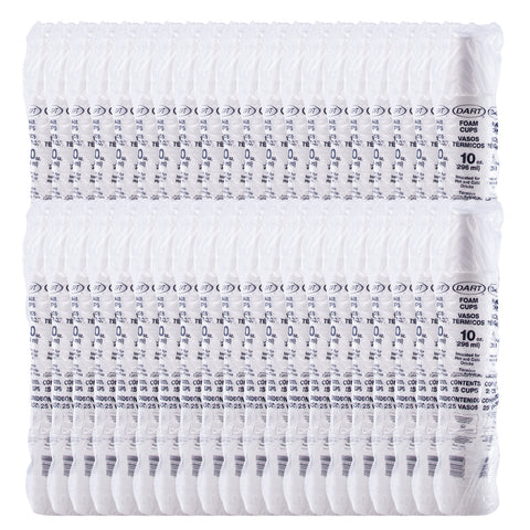 Dart Container J Cup Expanded Polystyrene Foam Insulated Cup, 10 Ounce -- 1000 per case
