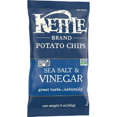 Kettle Sea Salt and Vinegar Potato Chips - 5 oz. bag, 15 per case