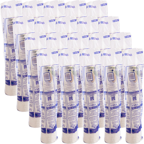 SOLO Cup Company Bare PLA Paper Hot Cups, 10oz, White w/Leaf Design, 50/Bag, 20 Bags/Carton