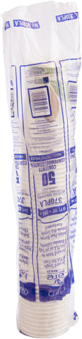 SOLO Cup Company Bare PLA Paper Hot Cups, 10oz, White w/Leaf Design, 50/Bag, 20 Bags/Carton