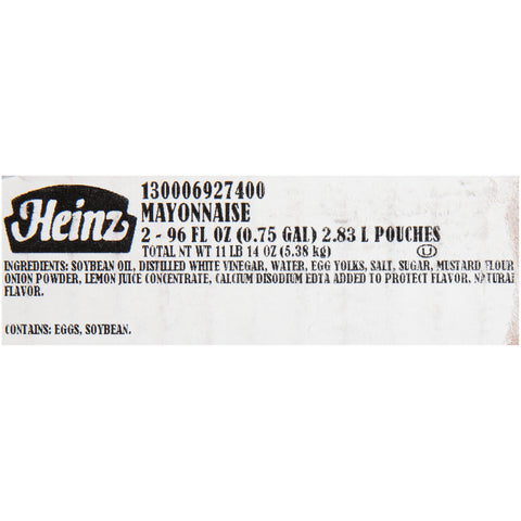 Heinz Mayonnaise, 0.75 Gallon -- 2 per case.
