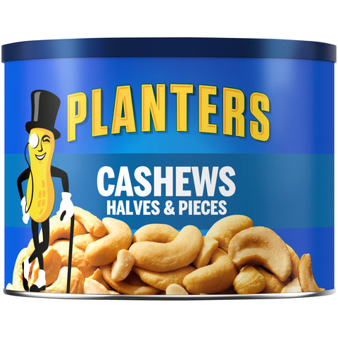 Planters Halves and Pieces Cashew Nut, 8 Ounce -- 12 per case.