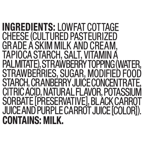 Breakstone's Cottage Doubles Strawberry Cottage Cheese, 4.7 Ounce -- 12 per case
