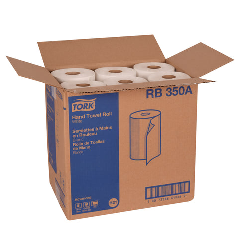 Tork Advanced TOWEL ROLL NON-PERORATED WHITE 1-PLY 7.85X350