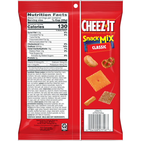 Cheez-It Original Snack Mix, 4.5 Ounce -- 6 per case
