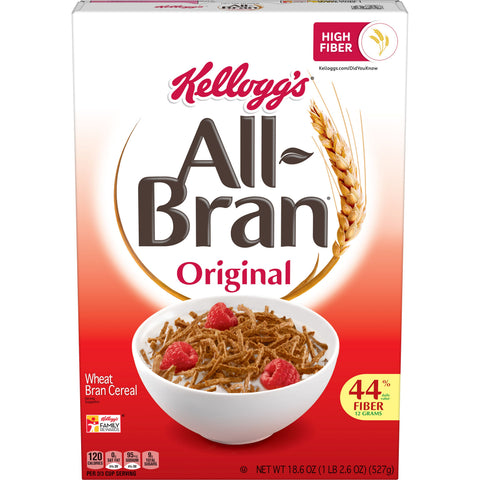 Kelloggs Original All Bran Cereal, 18.6 Ounce -- 8 per case