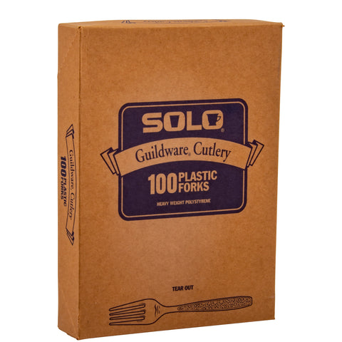 Solo Heavy Champagne Boxed Guildware Fork - 100 per pack -- 10 packs per case.