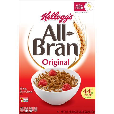 Kelloggs Original All Bran Cereal, 18.6 Ounce -- 8 per case