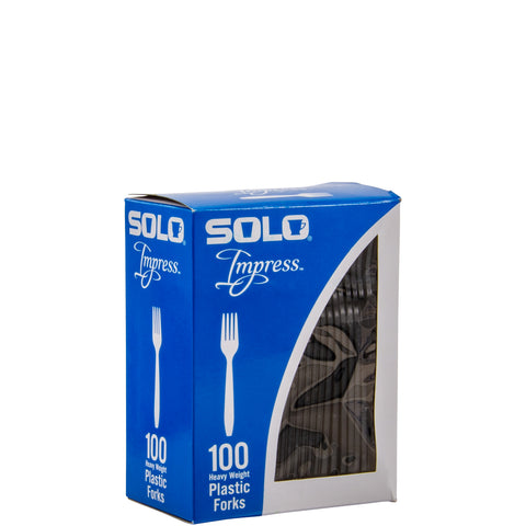 Solo® Impress™ FORK PLASTIC HEAVY WEIGHT BLACK PS
