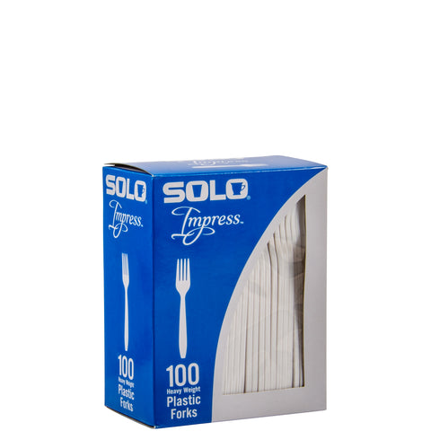 Solo® Impress™ FORK PLASTIC HEAVY WEIGHT WHITE PS