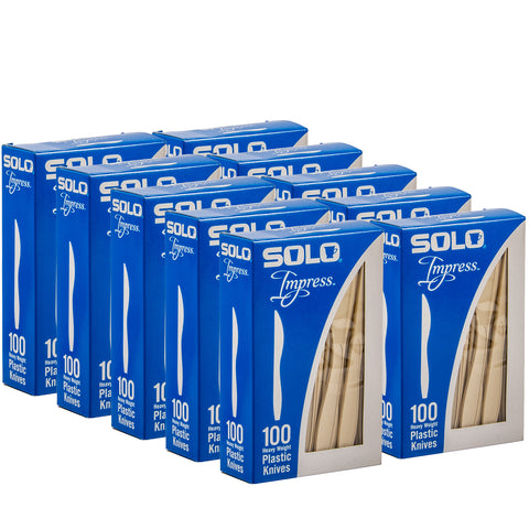 Solo® Impress™ KNIFE PLASTIC HEAVY WEIGHT CHAMPAGNE