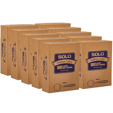 Solo Guildware® SPOON SOUP PLASTIC XHEAVY WEIGHT CHAMPAGNE BOXED 5.8