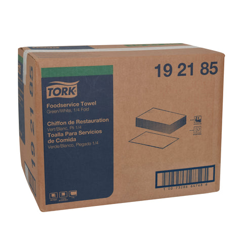 Tork® WIPER TOWEL FOODSERVICE CLEANING WHITE 11.5X21 1-PLY 1/4 FOLD