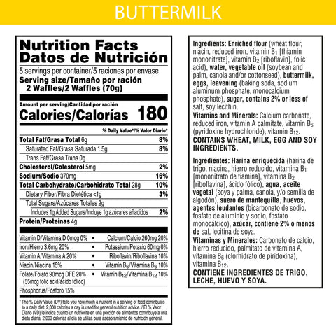 Waffle Buttermilk Frozen 1.23 Oz