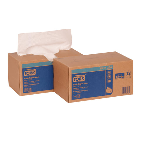 Tork Basic WIPER TOWEL POPUP WHITE 2-PLY 9X10