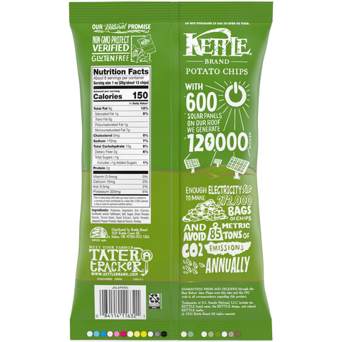 Kettle Jalapeno Potato Chips - 9 oz. bag, 12 per case